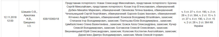 Скриншот сайта Дзержинского райсуда Харькова