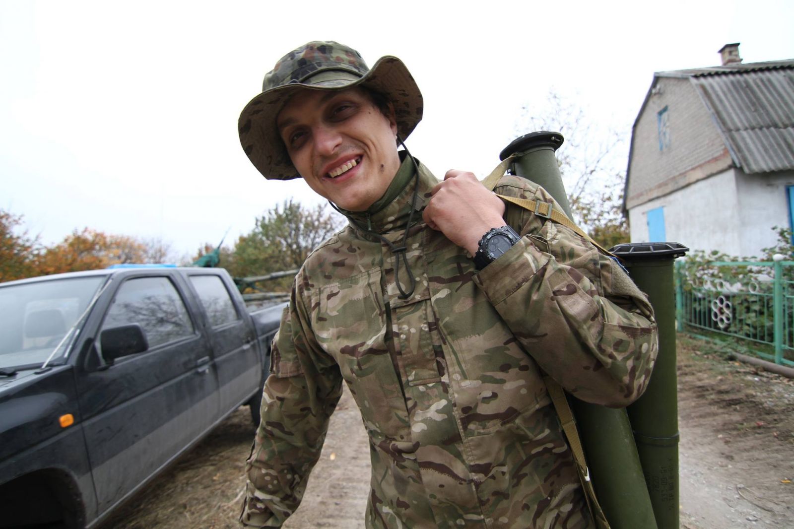 Кирилл Золотарёв в селе Гнутово. Осень 2014 года. Фото: МедиаПорт