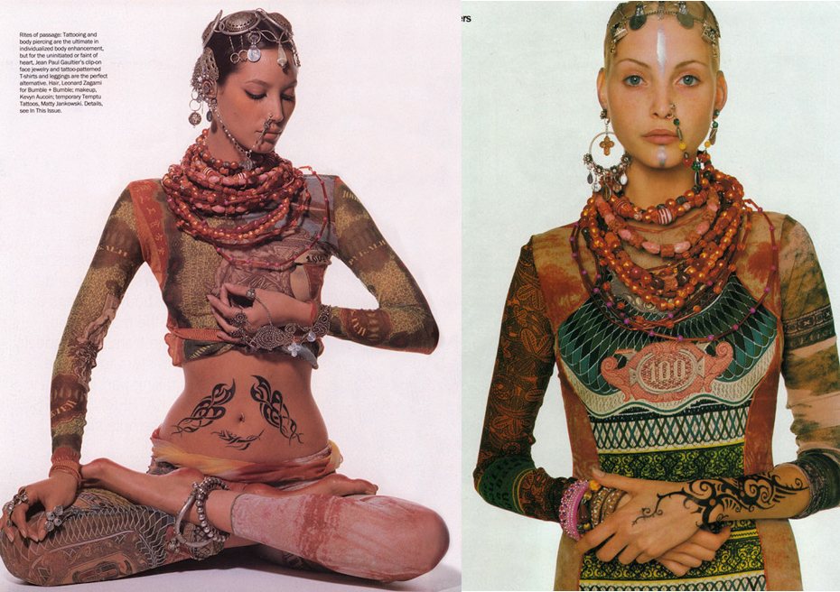Журнал Vogue, апрель 1994 года. Коллекция Жана-Поля Готье «Тату»
