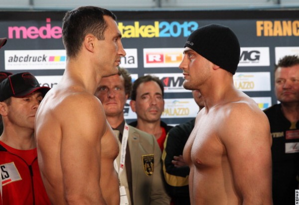 Кличко и Пьянета на взвешивании