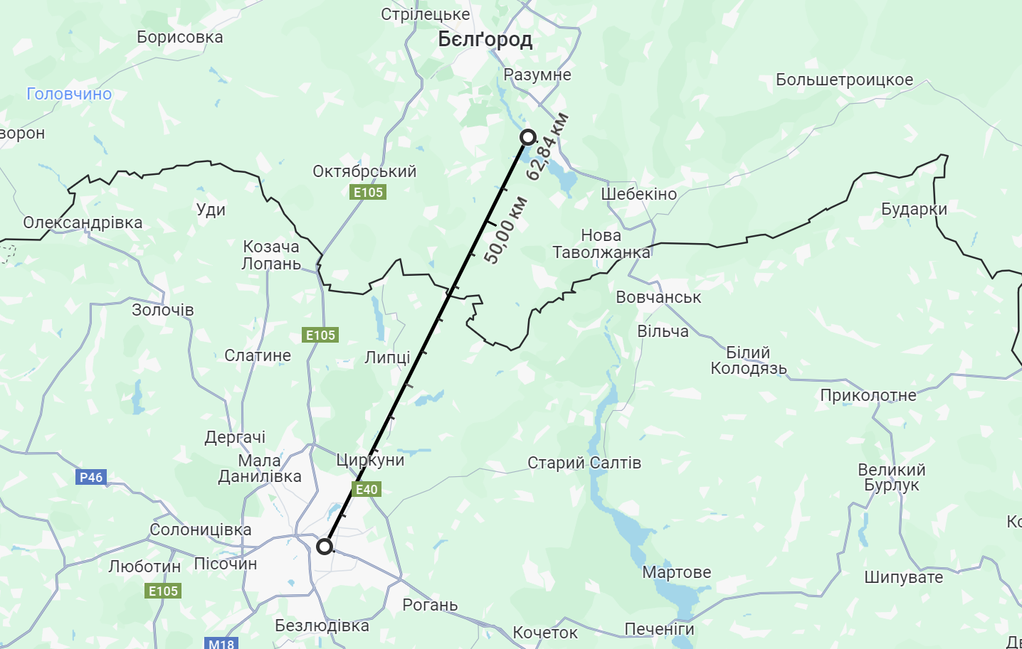Приблизна відстань, з якої 30 червня російський агресор вдарив по Харкову