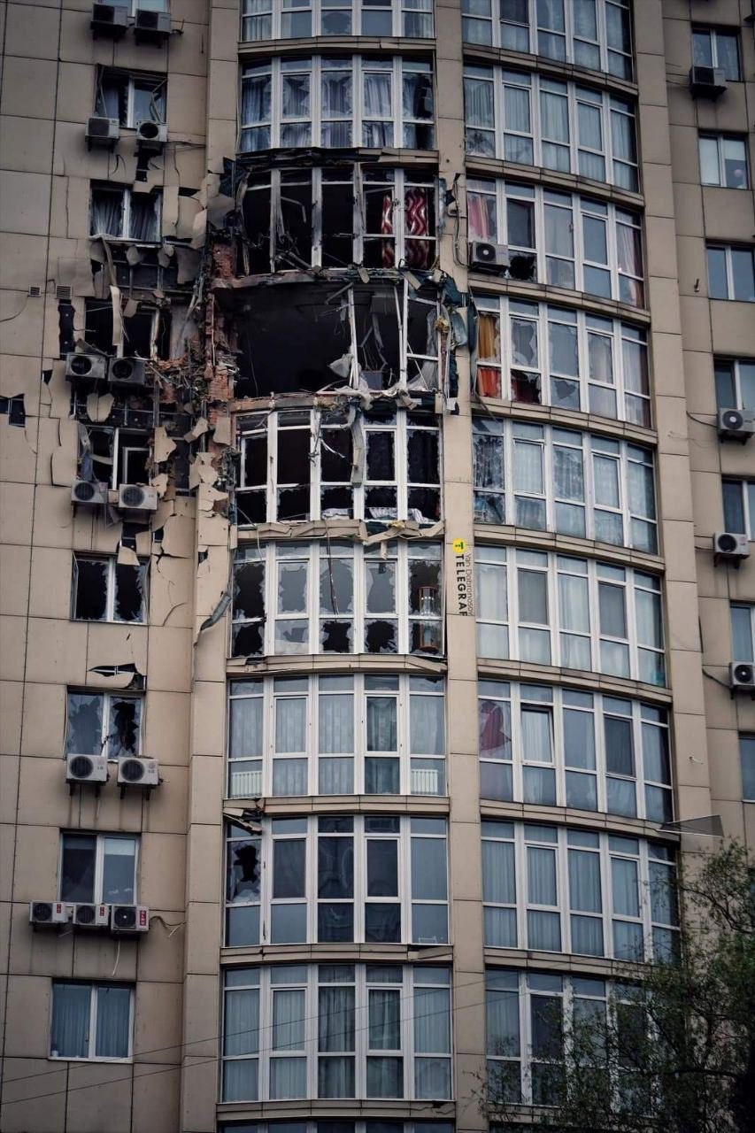 Київ після нічної атаки дронів 8 травня. Фото: Ян Доброносов/Telegraf