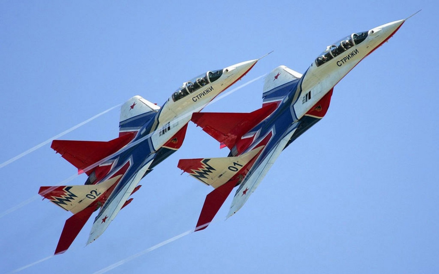 На МиГ-29 летает авиационная группа высшего пилотажа Военно-воздушных сил России «Стрижи»
