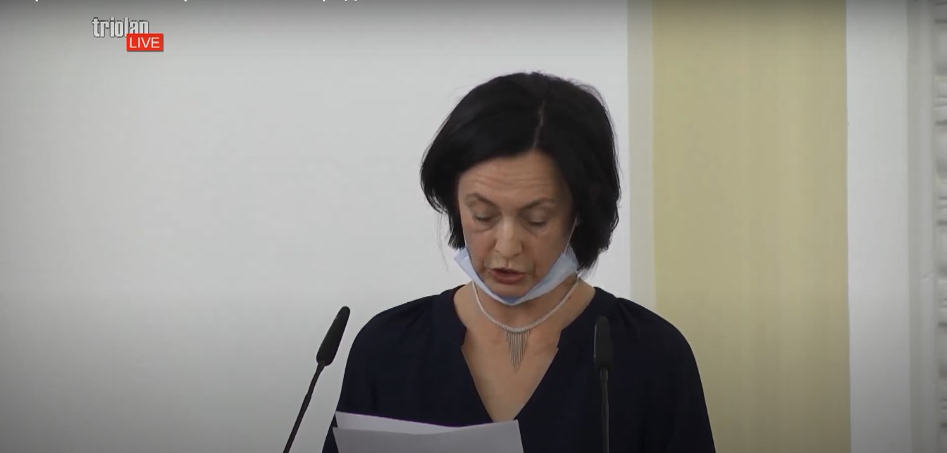 Ольга Мозгова. Фото: кадр онлайн-трансляції сесії Харківської міськради