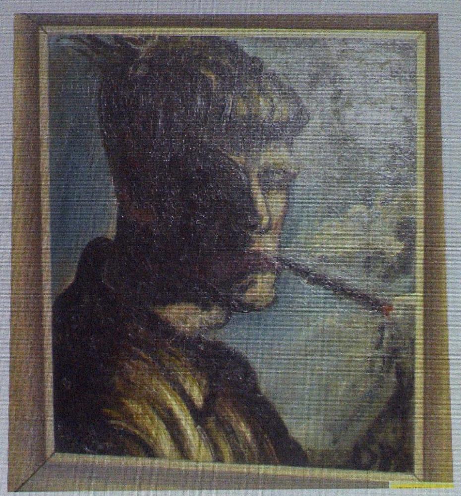 Часть найденных у Гурлитта картин прокуратура показала на слайдах. Отто Дикс. «Автопортрет с сигаретой». AP/ Kerstin Joensson