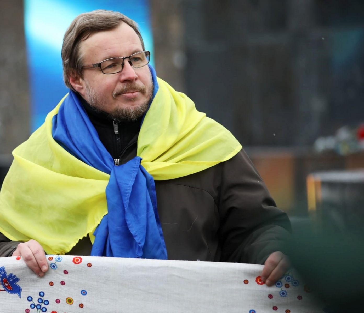 Координатор харківського Євромайдану Володимир Чистилін говорить, що ідея Алеї Героїв не нова. Фото Леоніда Логвіненка, зі сторінки В. Чистиліна у Facebook