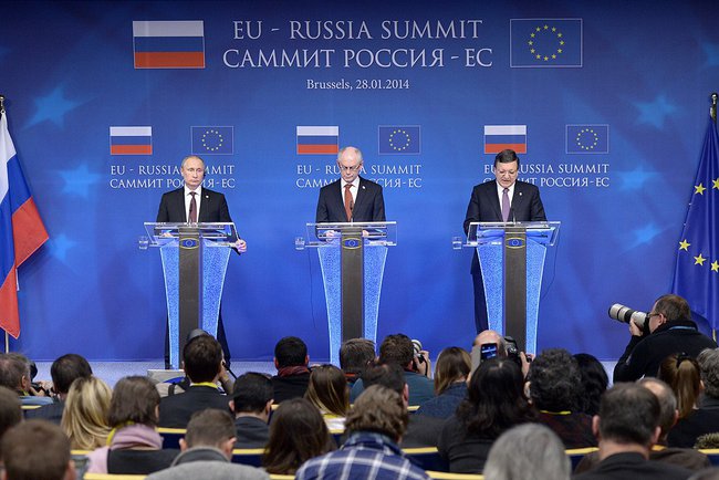 Итоговая пресс-конференция на Саммите Россия — ЕС. 28 января 2014 года. Фото: сайт президента РФ