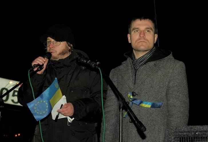 Организаторы Евромайдана в Харькове Владимир Чистилин (слева) и Дмитрий Пилипец. Фото: Facebook