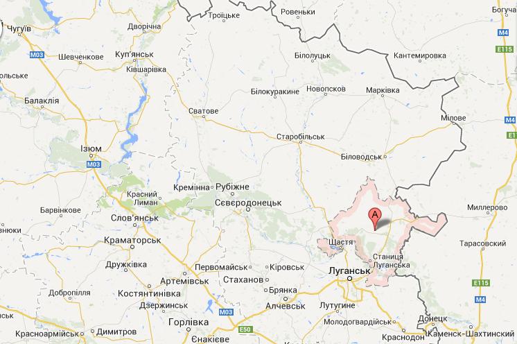 Станично-Луганский район граничит с Ростовской областью. Карта Google