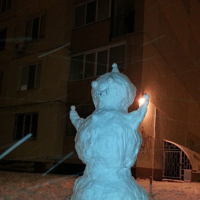 Ликующий снеговик. Фото: @roman_kh