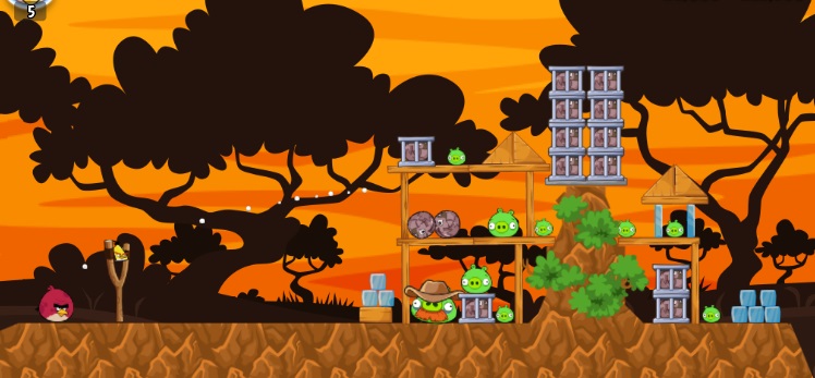 Злые птички освобождают панголинов из клеток. Скриншот Roll with the Pangolins