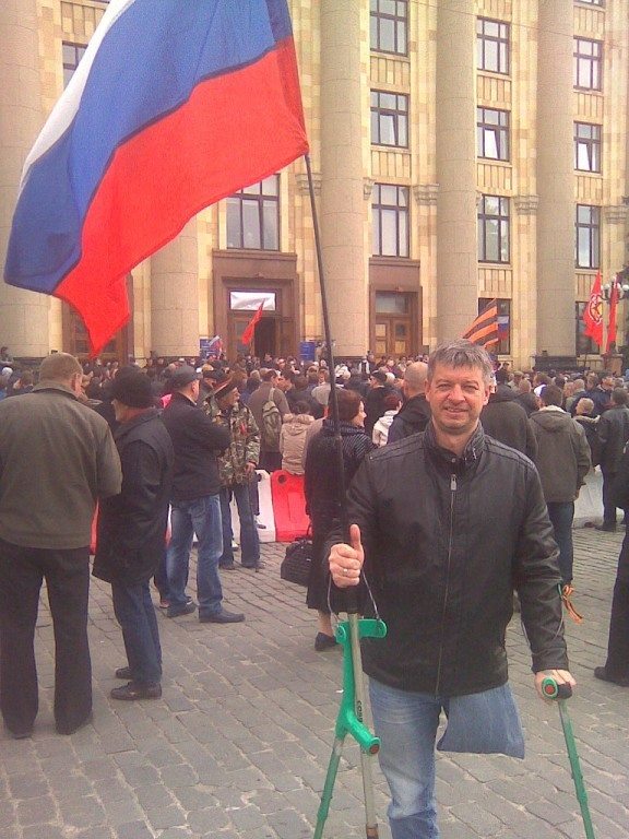 Олег Новиков на акции в Харькове. Фото: Facebook