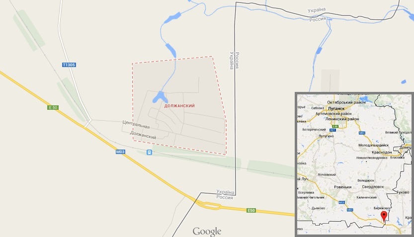 Посёлок Должанское в Луганской области, вблизи которого находится пункт пропуска. Карты Google  