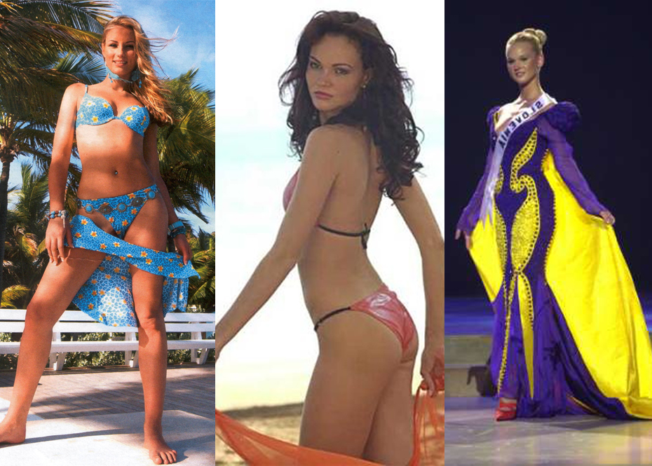 Слева: «Мисс Франция». Посередине: «Мисс Бразилия». Справа: «Мисс Словения»