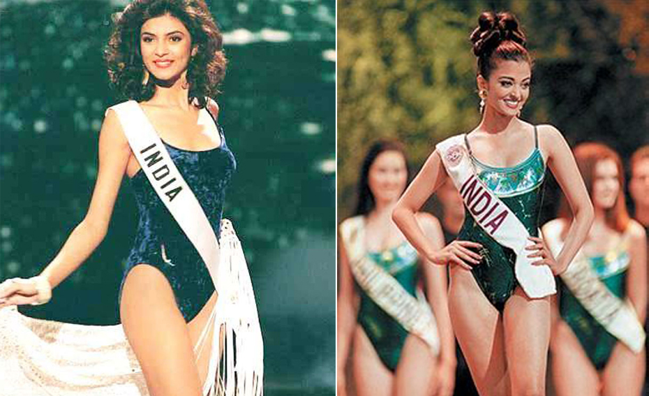Слева: «Мисс Вселенная 1994» — Сушмита Сен. Справа: «Мисс мира 1994» Айшвария Рай