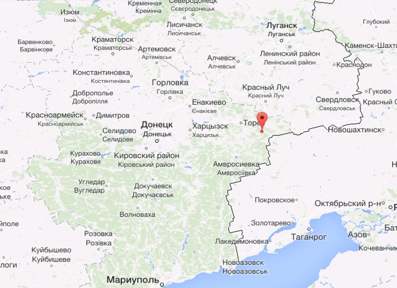 Степановка - 88 км от Донецка. Карты Google