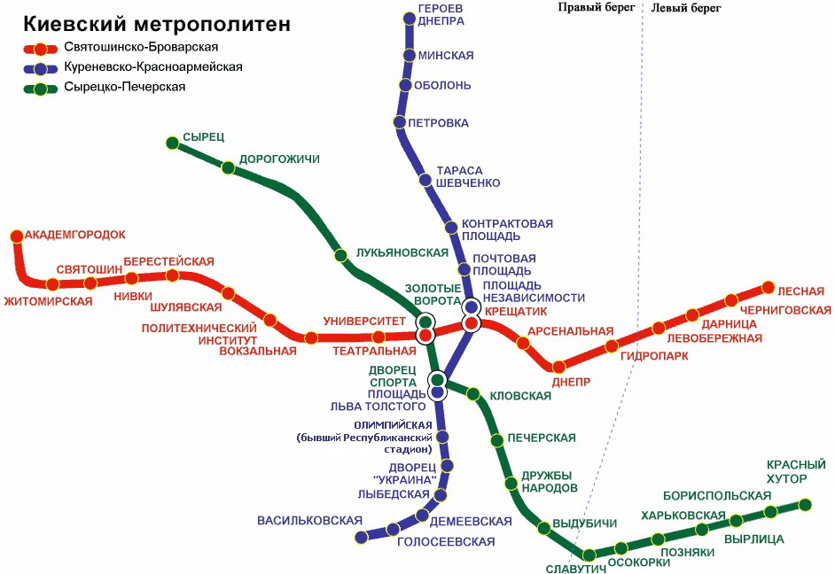 Схема Киевского метрополитена
